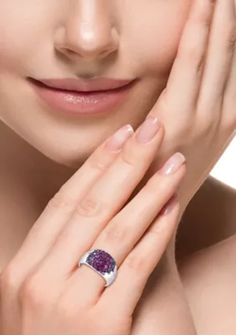 Ruby, Pink Sapphire, White Sapphire Ring in Sterling Silver
