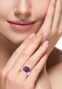 Ruby, Pink Sapphire, White Sapphire Ring in Sterling Silver