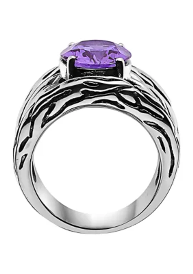 Amethyst Ring in Sterling Silver