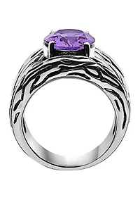 Amethyst Ring in Sterling Silver
