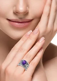 Amethyst Ring in Sterling Silver