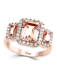 3/8 ct. t.w. Diamond and 2.42 ct. t.w. Morganite Ring in 14K Rose Gold