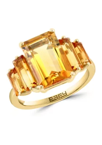 Citrine Ring in 14K Yellow Gold