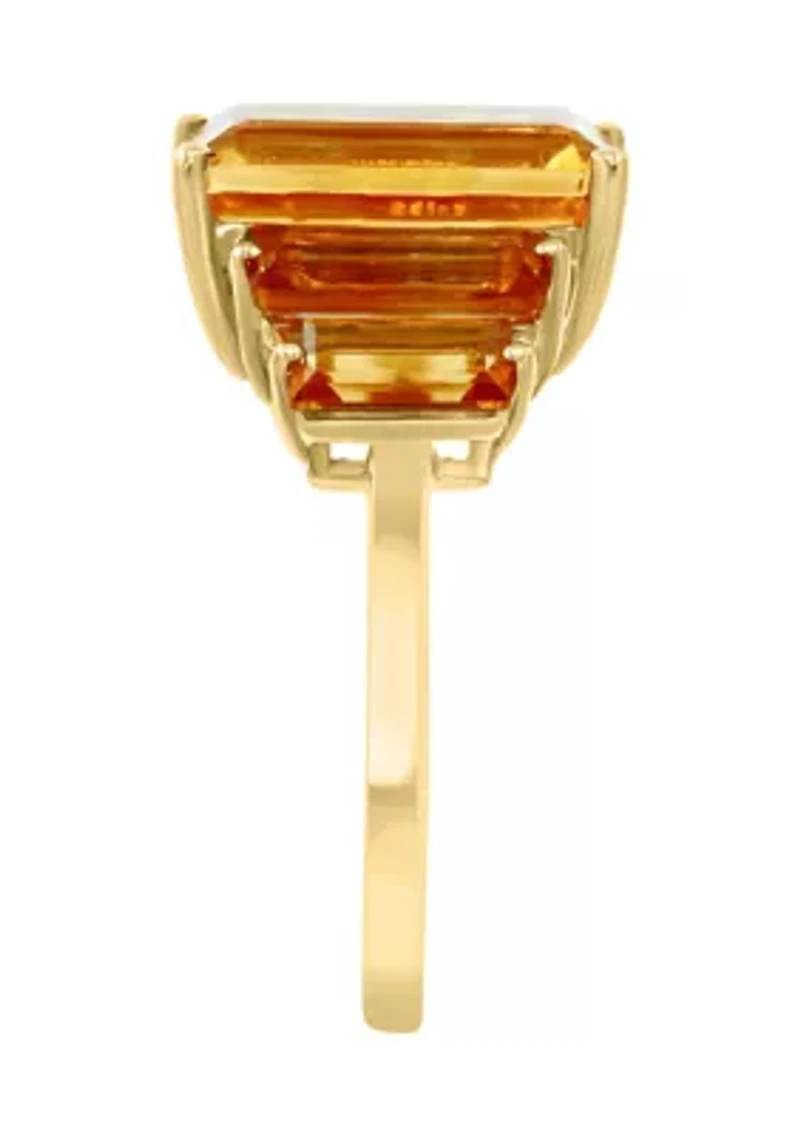 Citrine Ring in 14K Yellow Gold