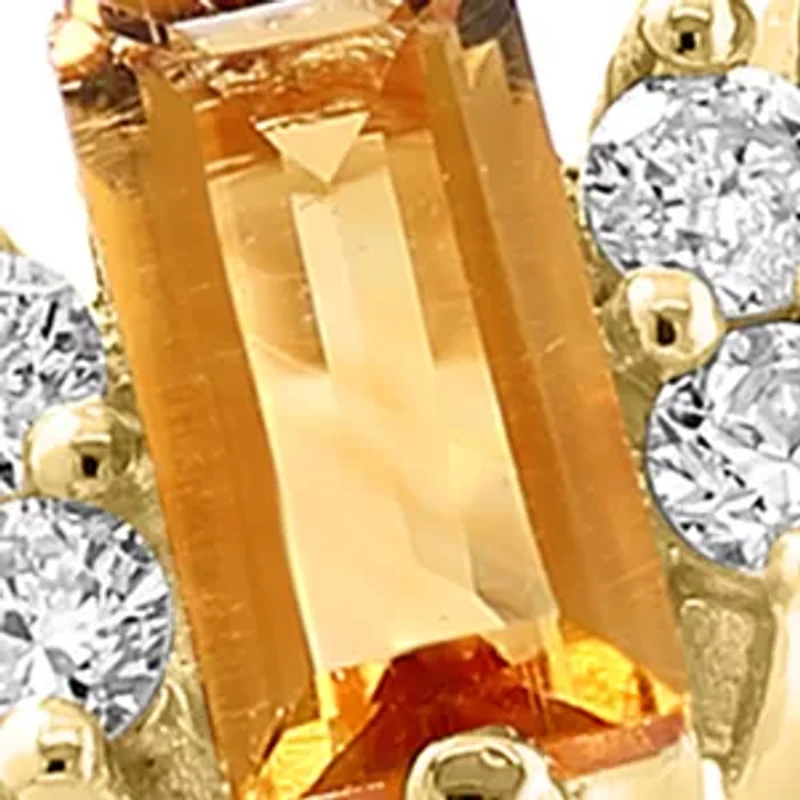 14K Yellow Gold Diamond Citrine Ring