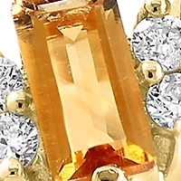 14K Yellow Gold Diamond Citrine Ring