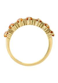 14K Yellow Gold Diamond Citrine Ring