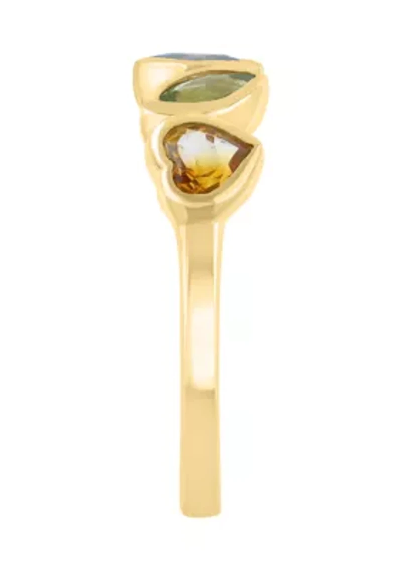 Multi Stone Ring in 14K Yellow Gold
