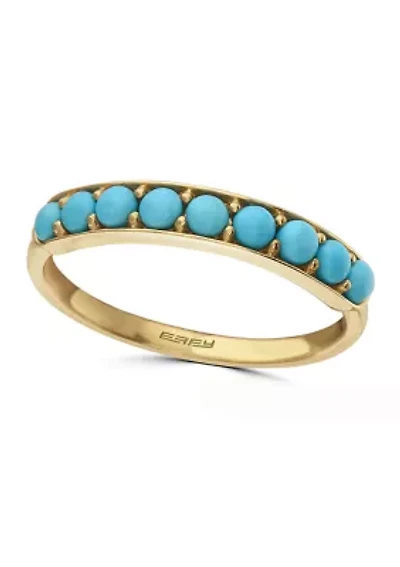 Turquoise Band Ring in 14K Yellow Gold