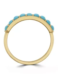 Turquoise Band Ring in 14K Yellow Gold