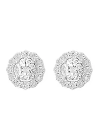 925 Sterling Silver Diamond, White Topaz Set