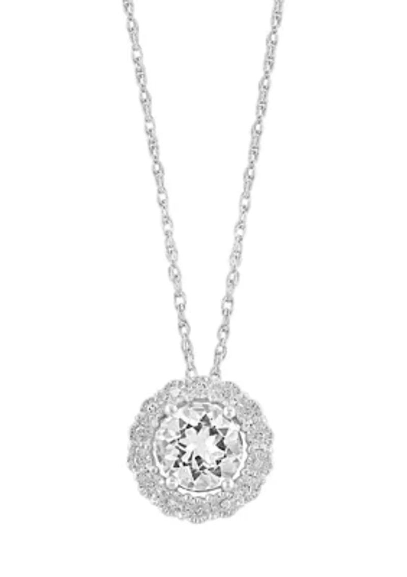925 Sterling Silver Diamond, White Topaz Set