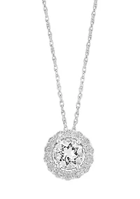 925 Sterling Silver Diamond, White Topaz Set
