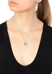 925 Sterling Silver Diamond, White Topaz Set
