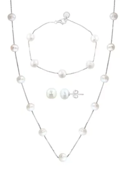 Sterling Silver Freshwater Pearl Set