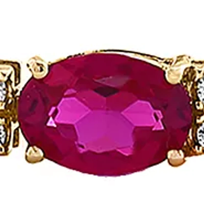 11.29 ct. t.w. Lab Grown Ruby, 1/2 ct. t.w. Lab Grown Diamond Bracelet in 14K Yellow Gold