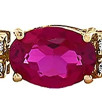 11.29 ct. t.w. Lab Grown Ruby, 1/2 ct. t.w. Lab Grown Diamond Bracelet in 14K Yellow Gold