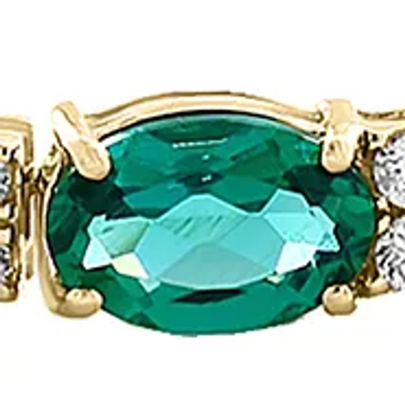 8.15 ct. t.w. Lab Grown Emerald, 1/2 ct. t.w. Lab Grown Diamond Bracelet in 14K Yellow Gold