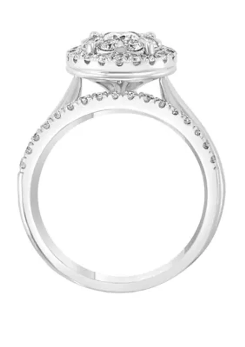 2 Piece 1.02 ct. t.w. Diamond Bridal Ring Set in 14K White Gold 