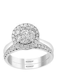 2 Piece 1.02 ct. t.w. Diamond Bridal Ring Set in 14K White Gold 