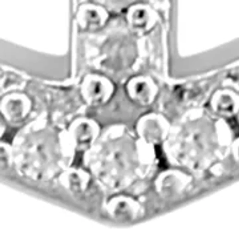 Sterling Silver Diamond Anchor Pendant 