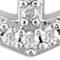 Sterling Silver Diamond Anchor Pendant 