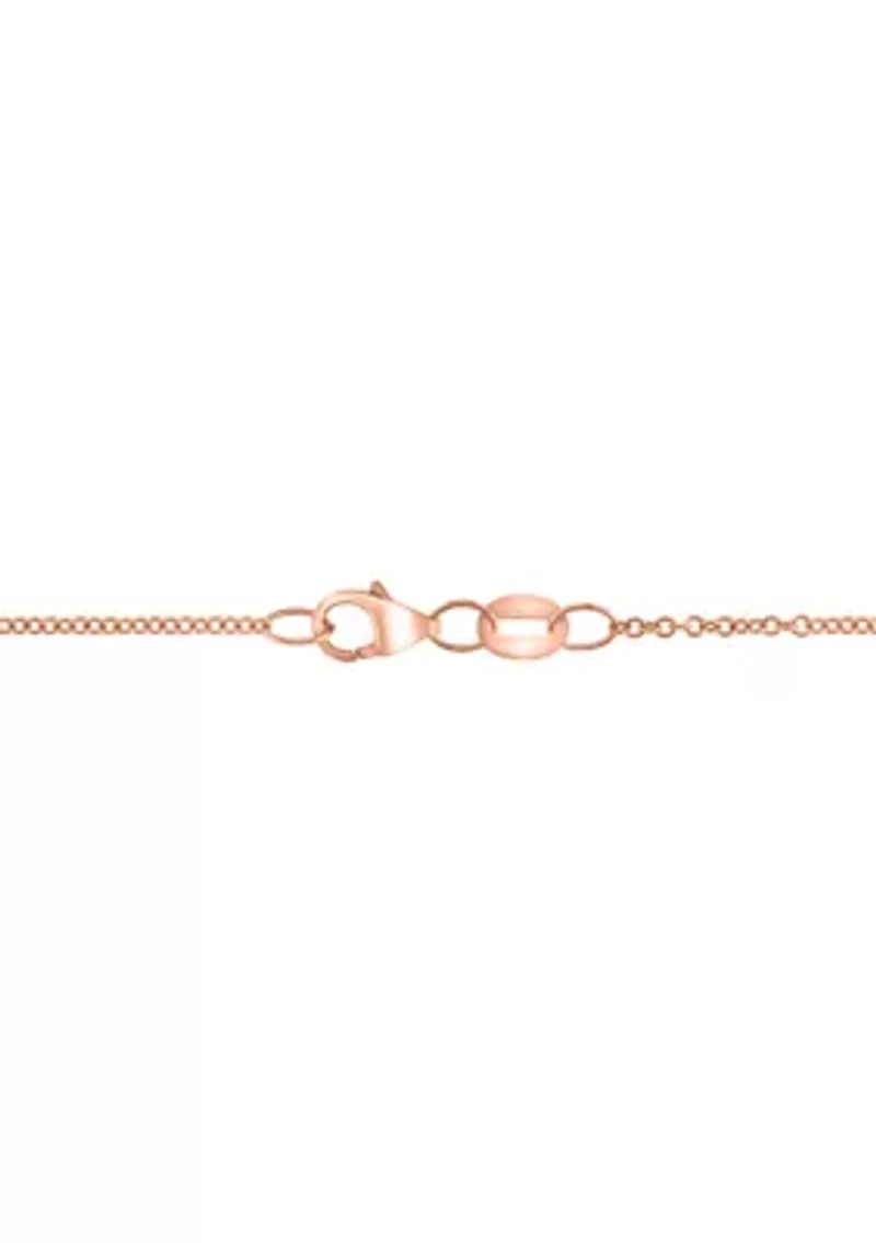  Diamond and Rhodolite Pendant Necklace in 14K Rose Gold 