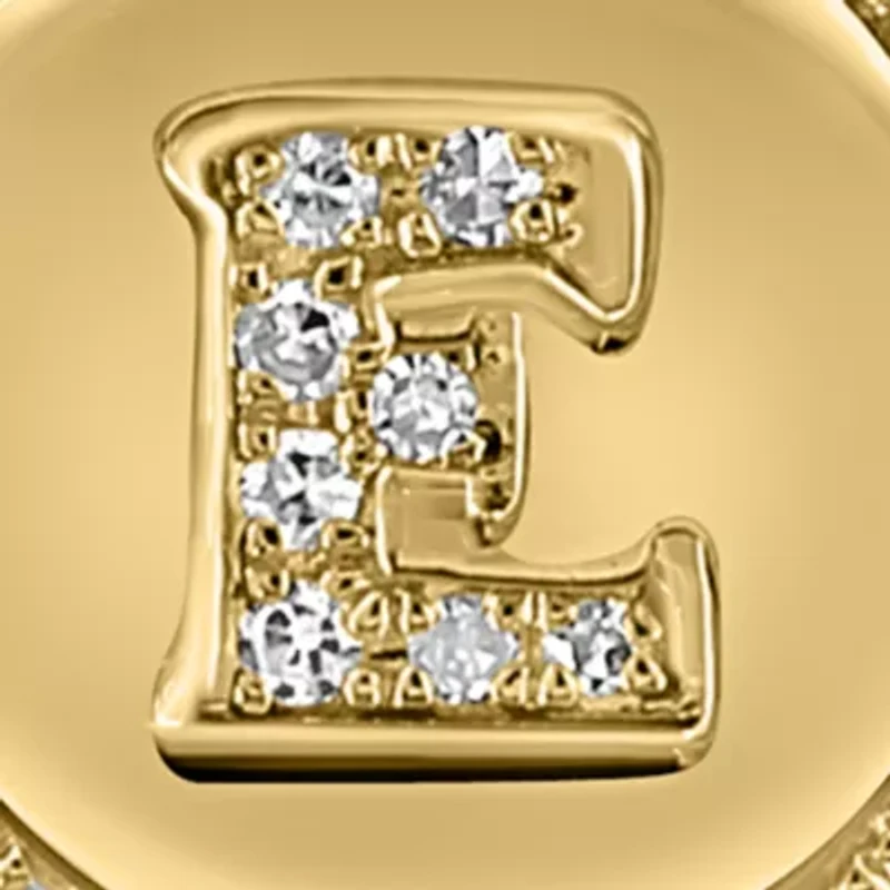  1/6 ct. t.w. Diamond Initial Necklace in Gold Plated Sterling Silver 