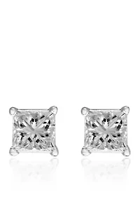 1/2 ct. t.w. Princess Cut Diamond Studs in 14K White Gold