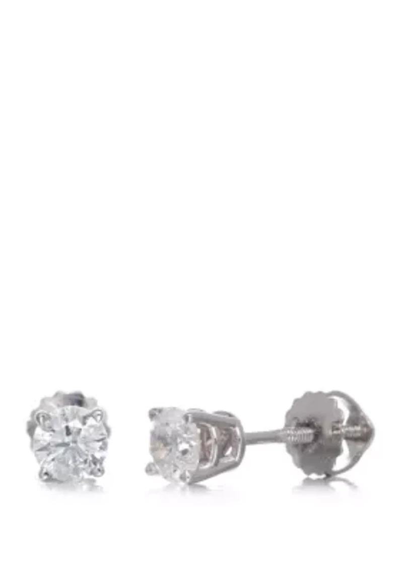 1/2 ct. t.w. Classic Diamond Stud Earrings in 14K White Gold