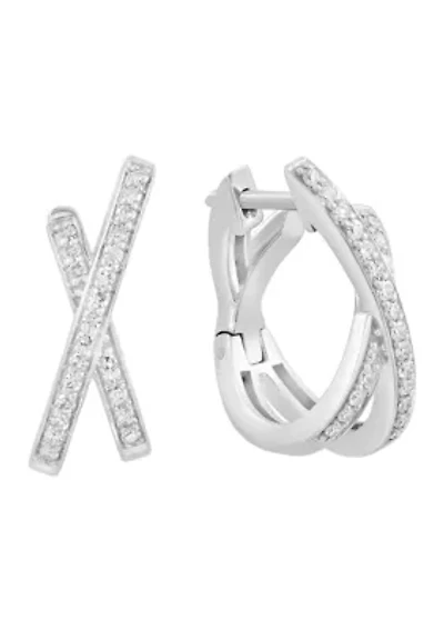 14K White Gold Diamond Earrings