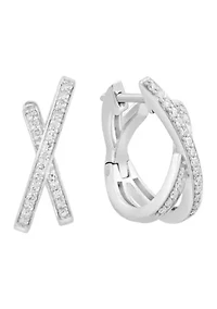14K White Gold Diamond Earrings 