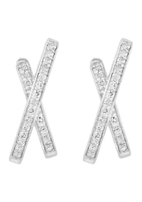 14K White Gold Diamond Earrings 