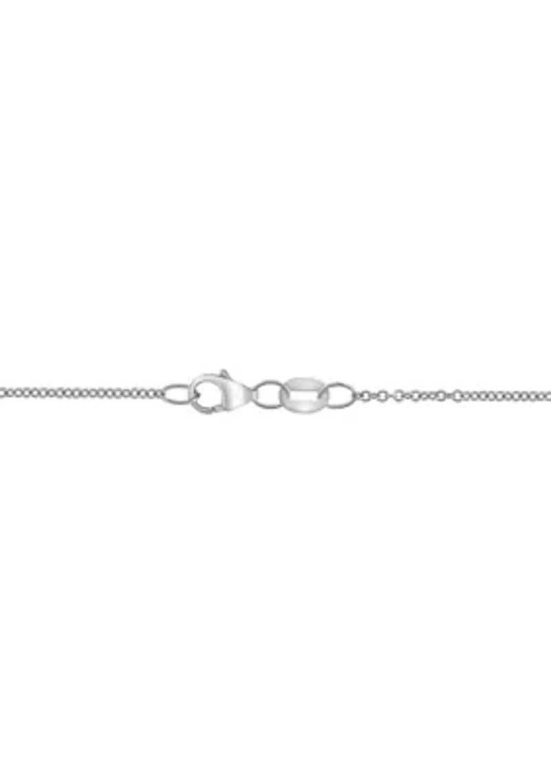 1.5 ct. t.w. Aquamarine, 1/8 ct. t.w. Diamond Pendant Necklace in 14K White Gold
