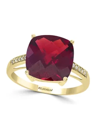 6.15 ct. t.w. Garnet, 1/10 ct. t.w. Diamond Ring in 14K White Gold