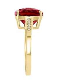 6.15 ct. t.w. Garnet, 1/10 ct. t.w. Diamond Ring in 14K White Gold