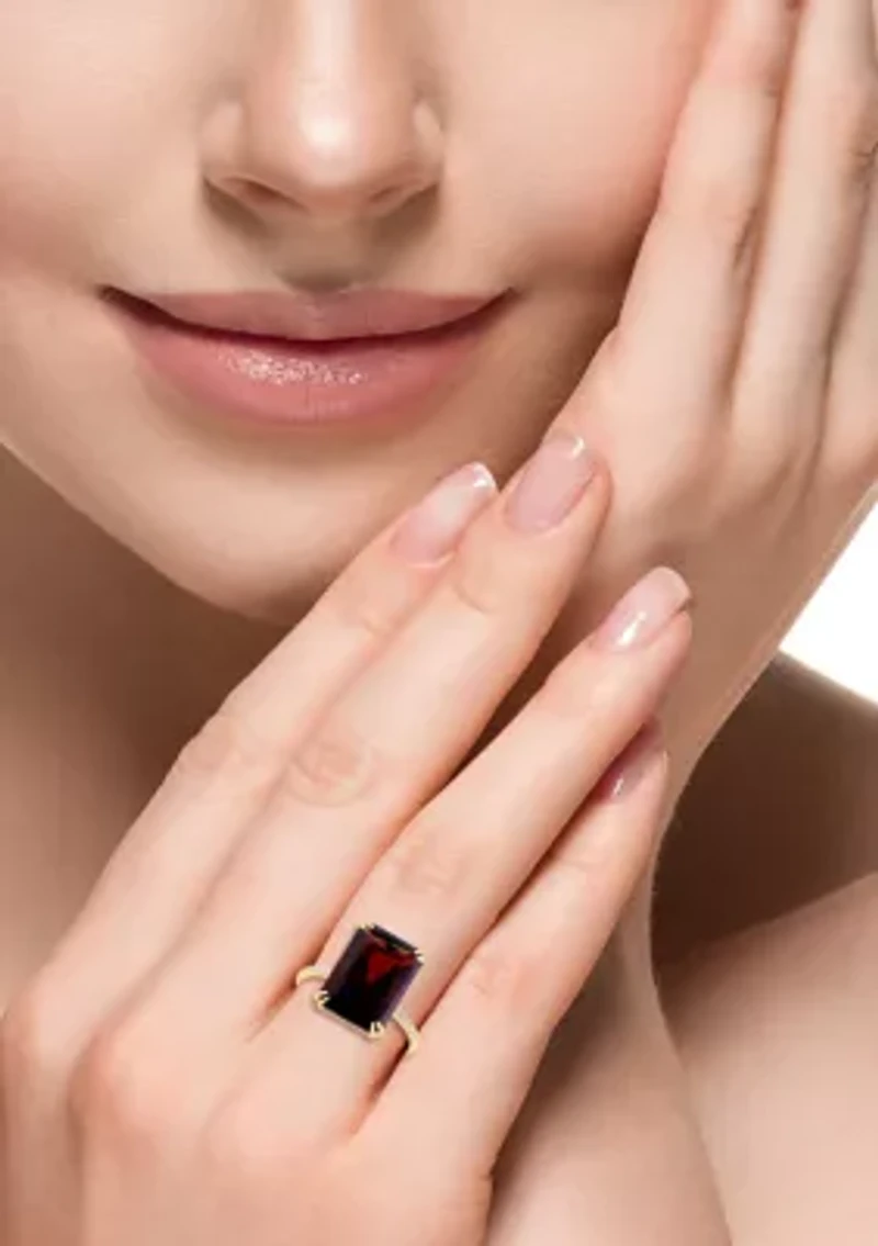 Diamond and Garnet Ring in 14K Yellow Gold