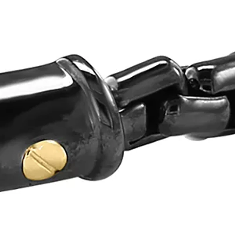 Men's Black Spinel Bracelet in Sterling Silver and 14K Yellow Gold