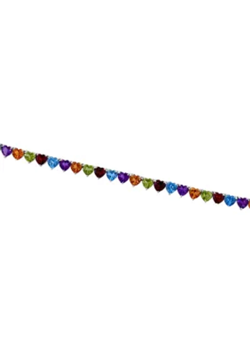 16 ct. t.w. Amethyst, Blue Topaz, Garnet, Peridot Bracelet in Sterling Silver