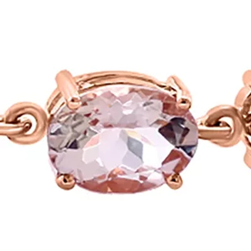 Morganite Strand Bracelet in 14K Rose Gold