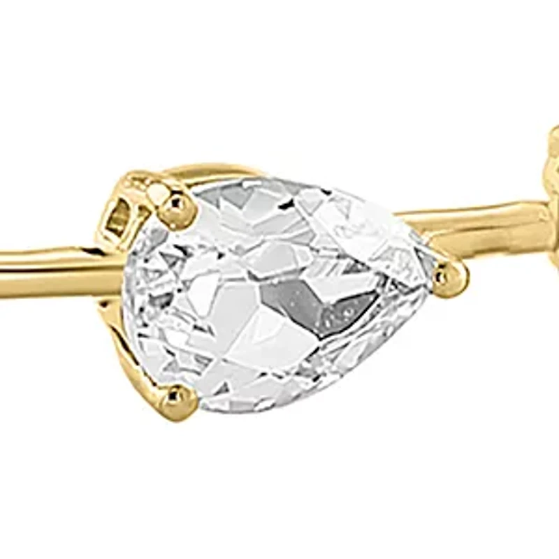 White Topaz Strand Bracelet in 14K Yellow Gold