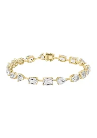 White Topaz Strand Bracelet in 14K Yellow Gold