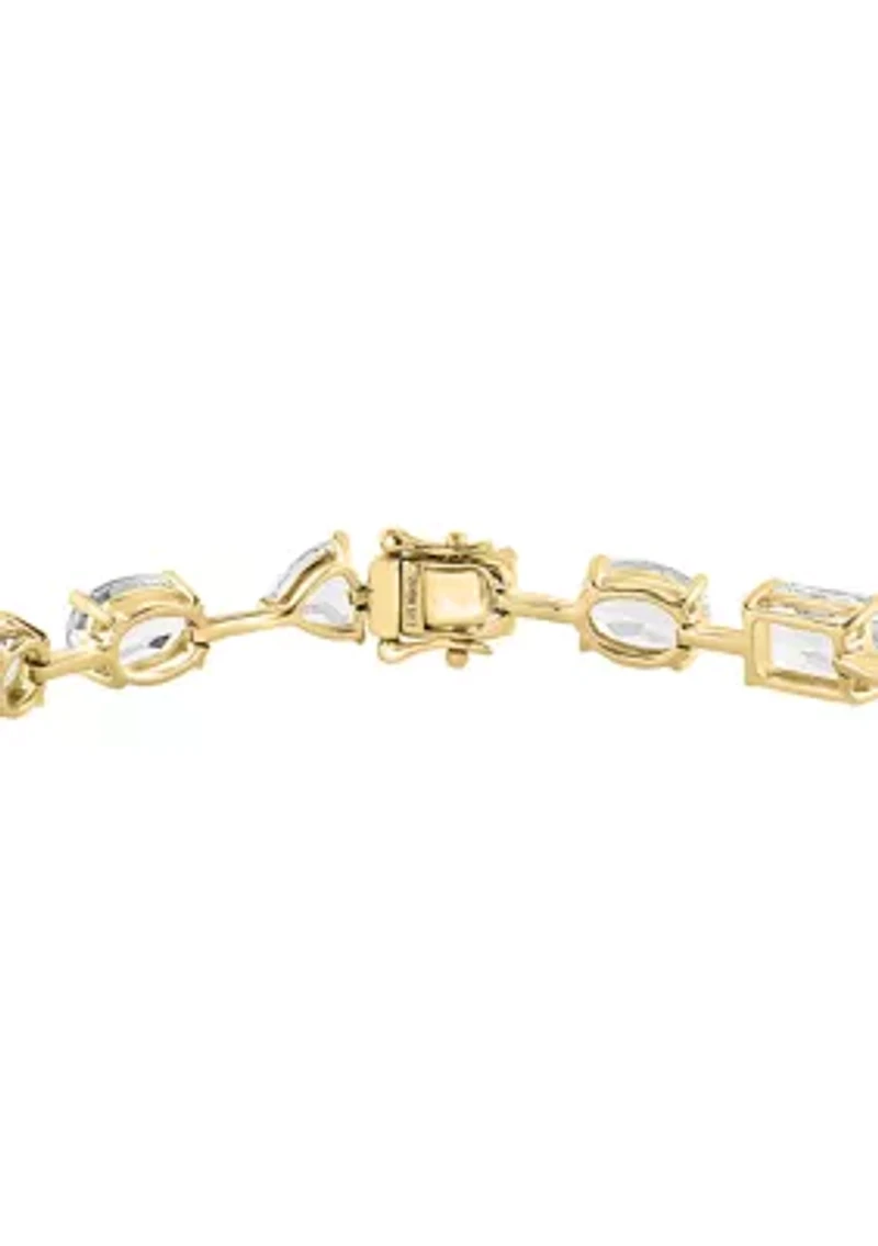 White Topaz Strand Bracelet in 14K Yellow Gold
