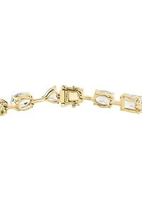 White Topaz Strand Bracelet in 14K Yellow Gold