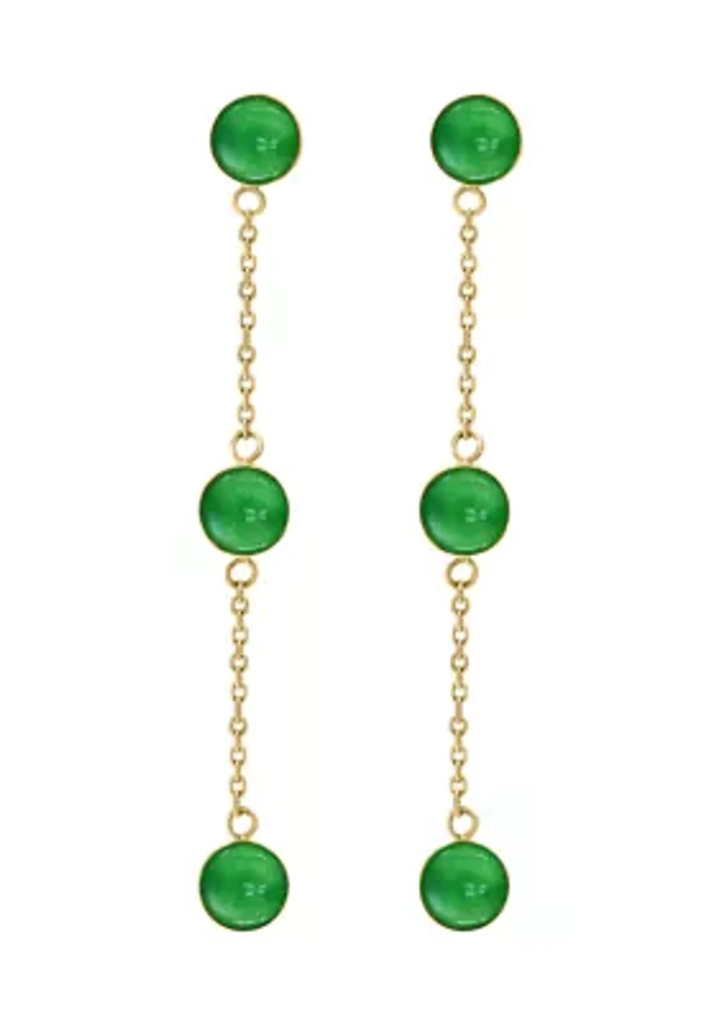 Jade Tincup Drop Earrings in 14K Yellow Gold