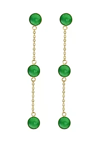 Jade Tincup Drop Earrings in 14K Yellow Gold