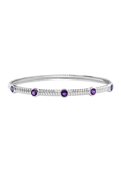1.1 ct. t.w. Amethyst Bangle Bracelet in Sterling Silver