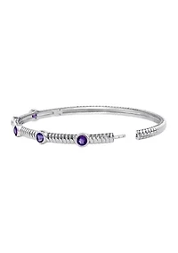1.1 ct. t.w. Amethyst Bangle Bracelet in Sterling Silver