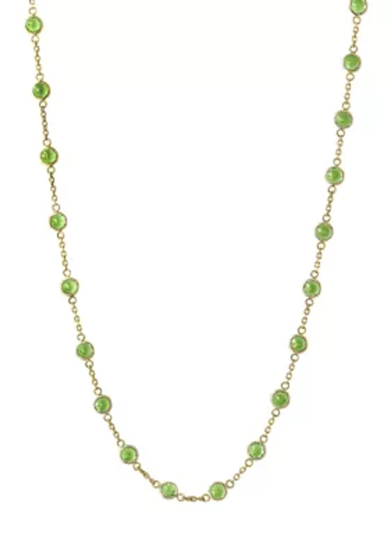 Jade Tincup Strand Necklace in 14K Yellow Gold