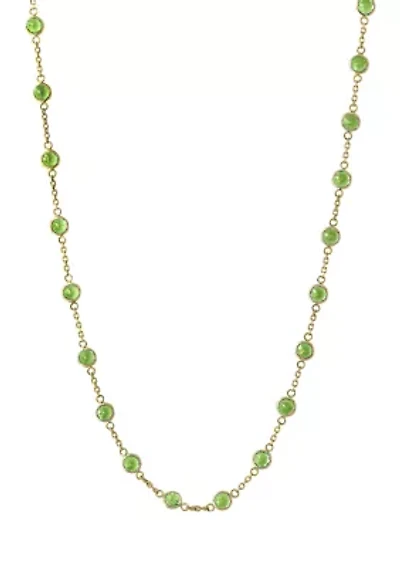 Jade Tincup Strand Necklace in 14K Yellow Gold